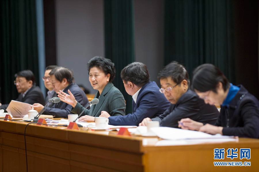 1月16日，中共中央政治局委員、國務院副總理劉延東在北京出席“加強和改進新形勢下高校思想政治工作專題研討班”開班式。 新華社記者崔新鈺 攝