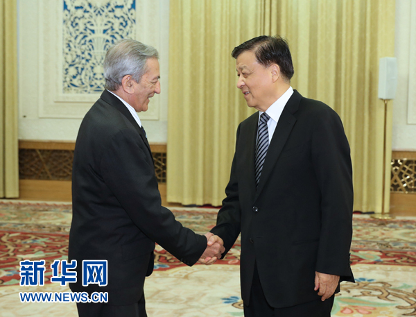 6月21日，中共中央政治局常委、中央書記處書記劉云山在北京會(huì)見古共中央書記處書記、國際關(guān)系部部長巴拉格爾率領(lǐng)的古巴共產(chǎn)黨代表團(tuán)。新華社記者馬占成攝