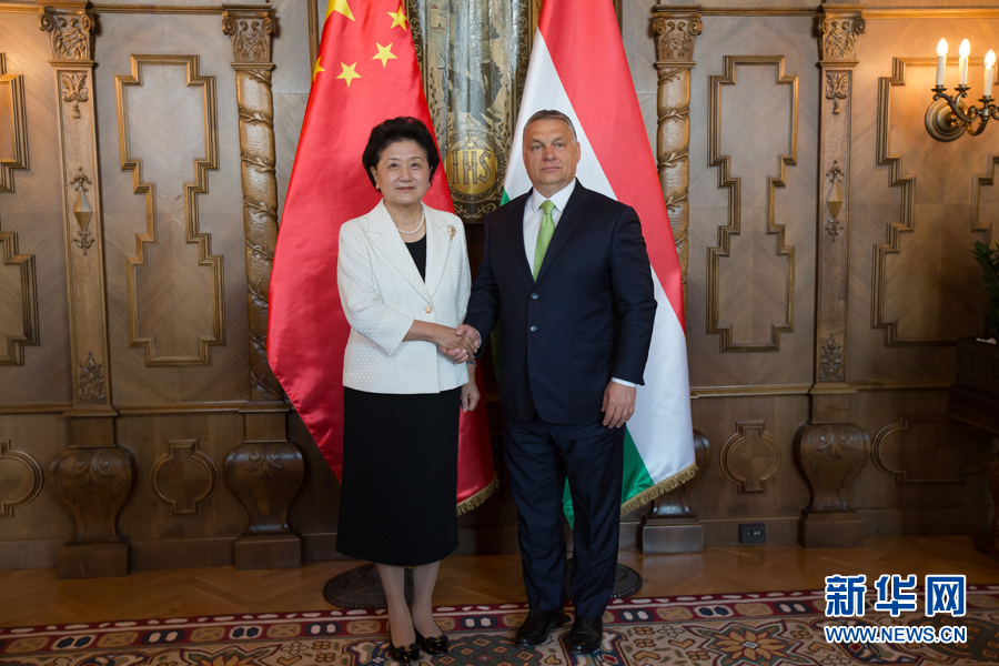 6月21日，國務(wù)院副總理劉延東（左）在匈牙利布達佩斯國會大廈會見匈牙利總理歐爾班。 新華社發(fā)（弗爾季·奧蒂洛攝）
