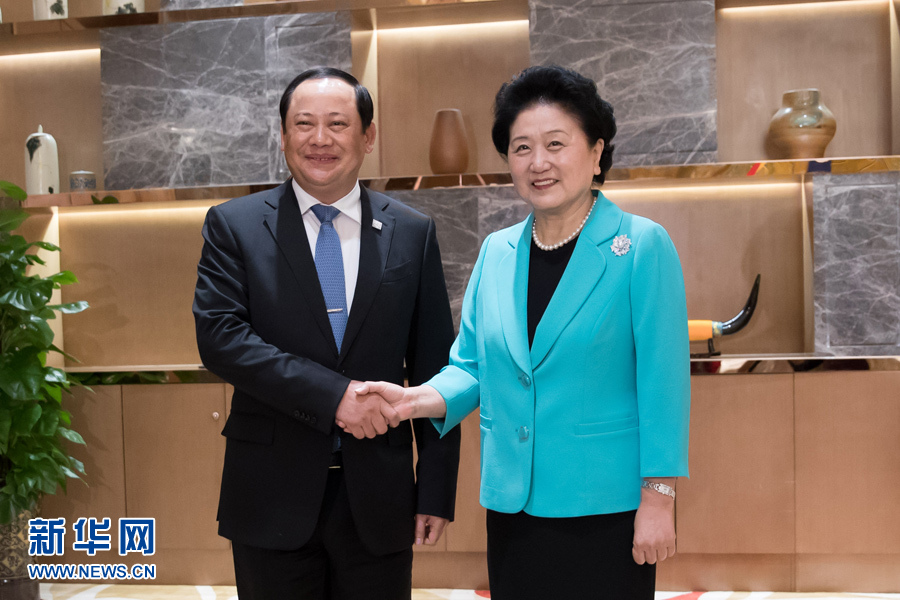 7月28日，國務院副總理劉延東在貴陽會見來華出席第十屆中國－東盟教育交流周的老撾副總理宋賽。 新華社記者劉續(xù)攝