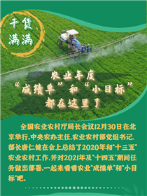 干貨滿滿！農(nóng)業(yè)年度“成績(jī)單”和“小目標(biāo)”都在這里了