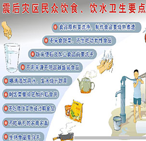 震后災(zāi)區(qū)民眾飲食、飲水衛(wèi)生要點
