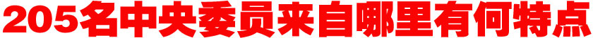205名中央委員來自哪里？有何特點(diǎn)？