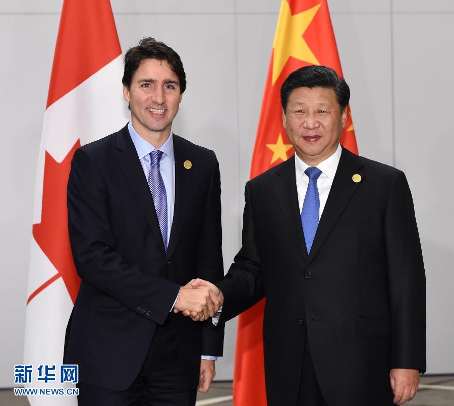 11月16日，國家主席習(xí)近平在土耳其安塔利亞會見加拿大總理特魯多。 新華社記者 饒愛民 攝