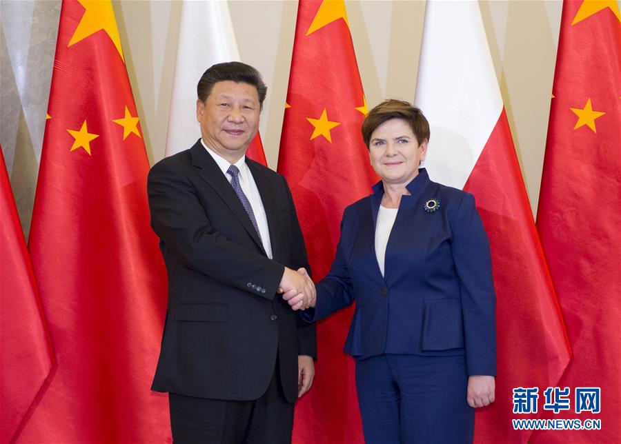 6月20日，國(guó)家主席習(xí)近平在華沙會(huì)見(jiàn)波蘭總理希德沃。新華社記者 謝環(huán)馳 攝  
