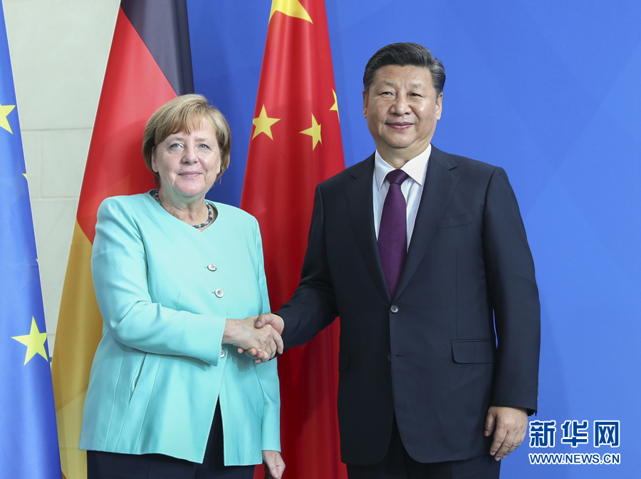 7月5日，國家主席習近平在柏林同德國總理默克爾舉行會談。新華社記者謝環(huán)馳攝